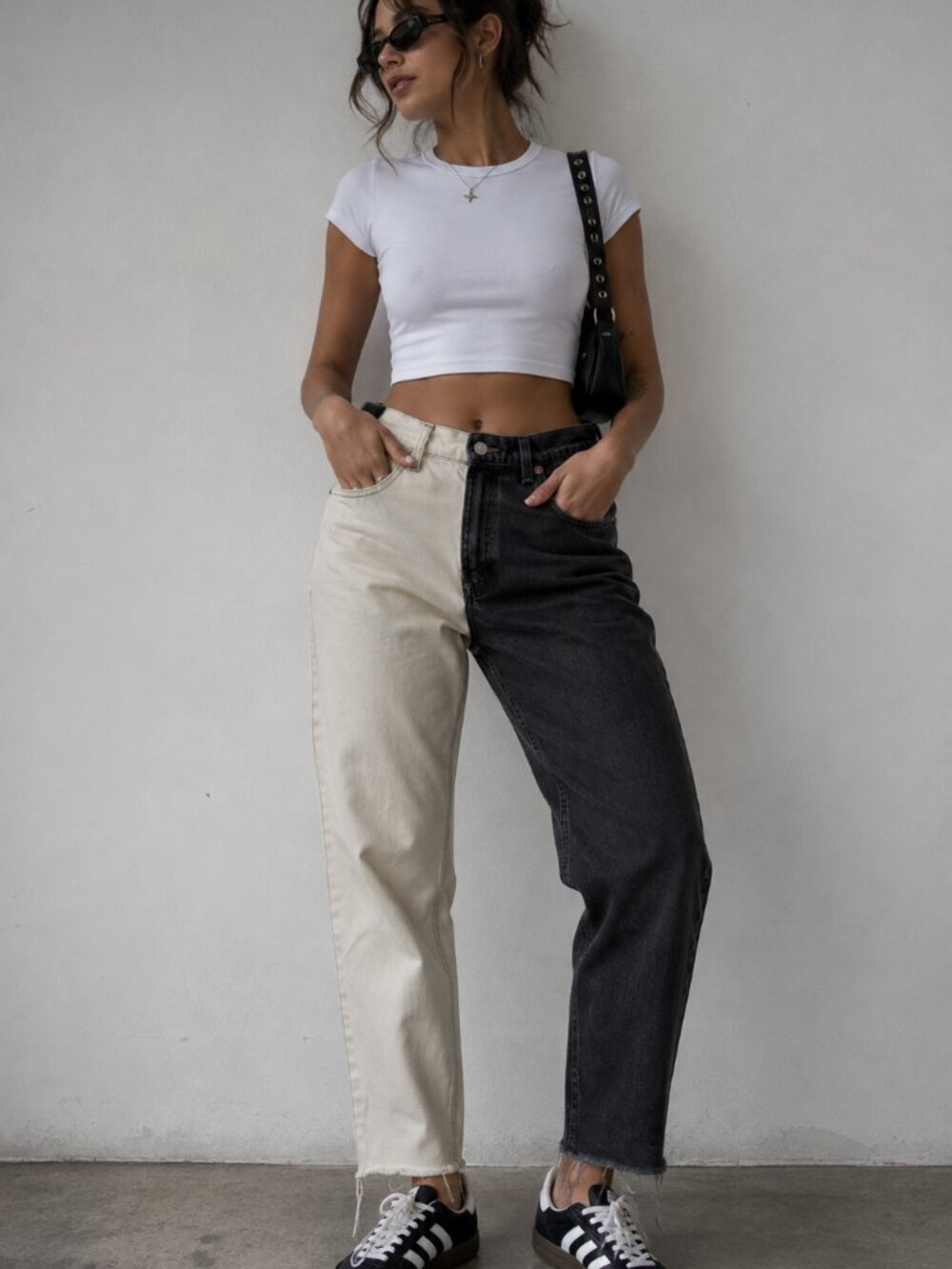 Vintage Levi’s 550 Two Tone Black CREAM Jeans Made USA Reworked Grunge 10